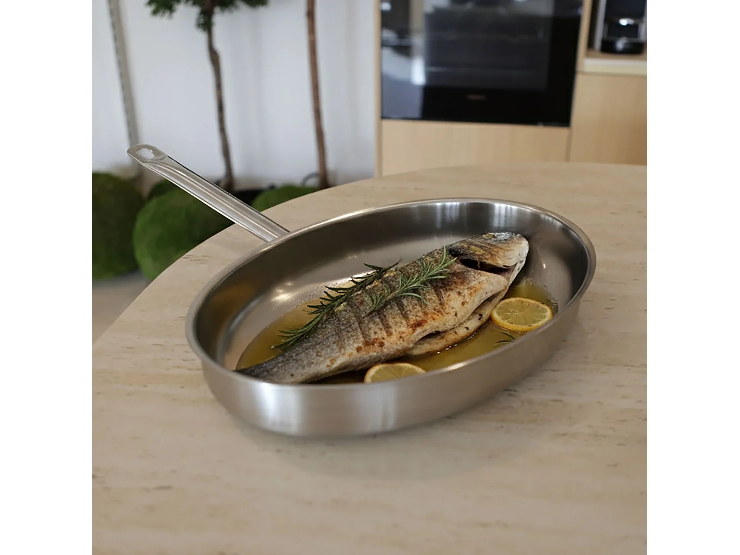 Menastyl - Poele A Poisson Professionnel 37.5cm En Acier Inoxydable