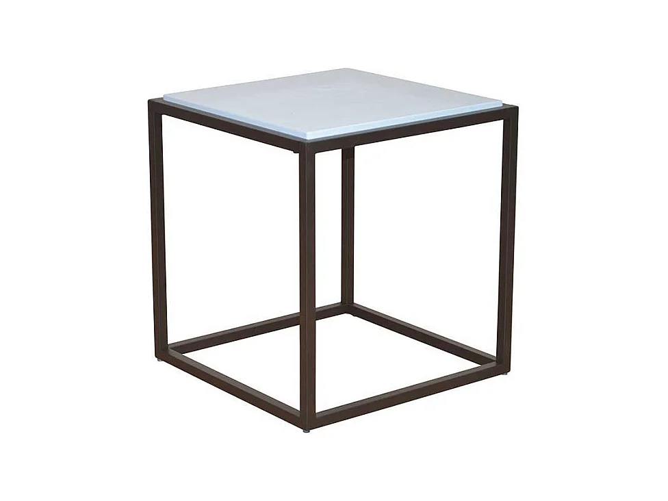 Ablagetisch in Weiß Hochglanz Braun