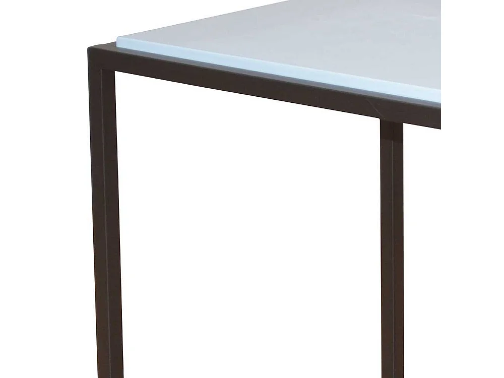 Ablagetisch in Weiß Hochglanz Braun