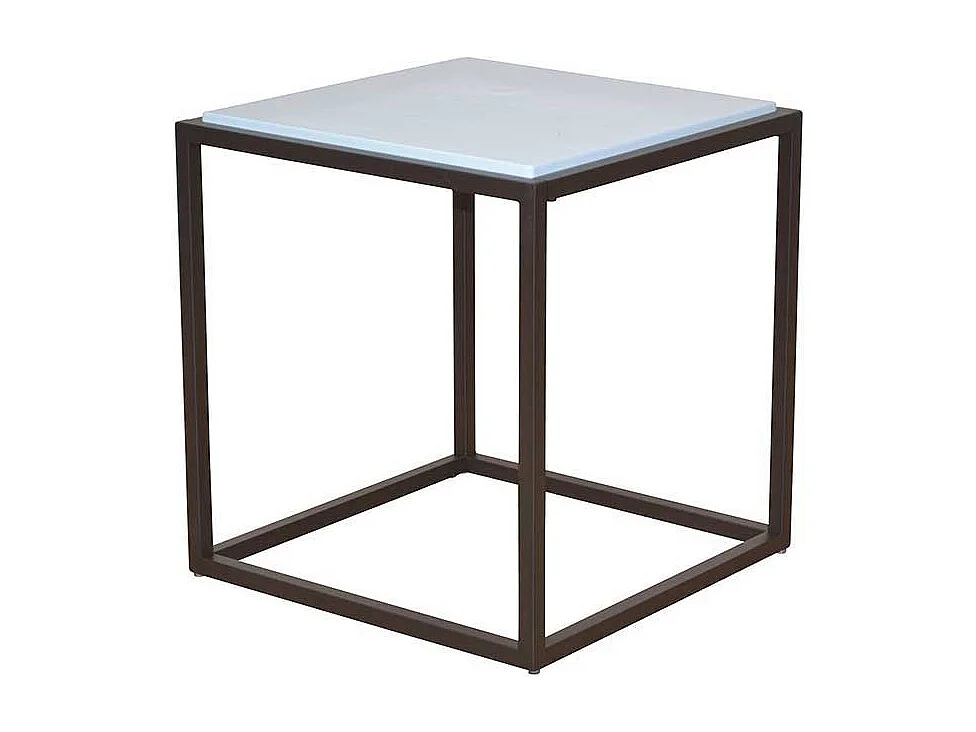 Ablagetisch in Weiß Hochglanz Braun