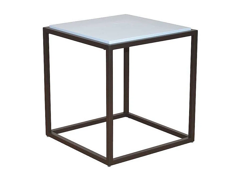 Ablagetisch in Weiß Hochglanz Braun