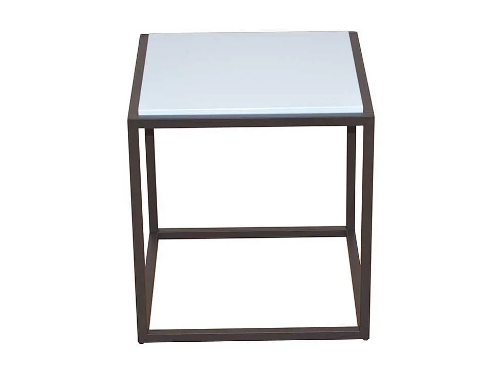 Ablagetisch in Weiß Hochglanz Braun