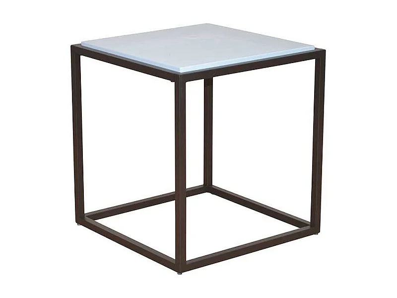 Ablagetisch in Weiß Hochglanz Braun