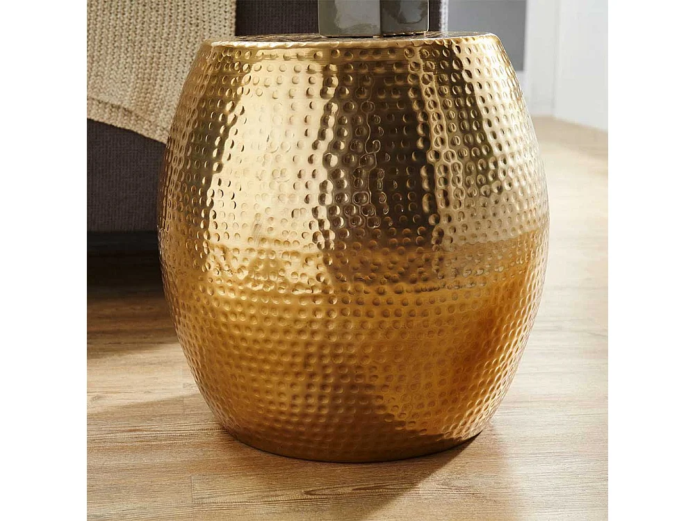 Aluminium Sofatisch in Goldfarben handgearbeitet