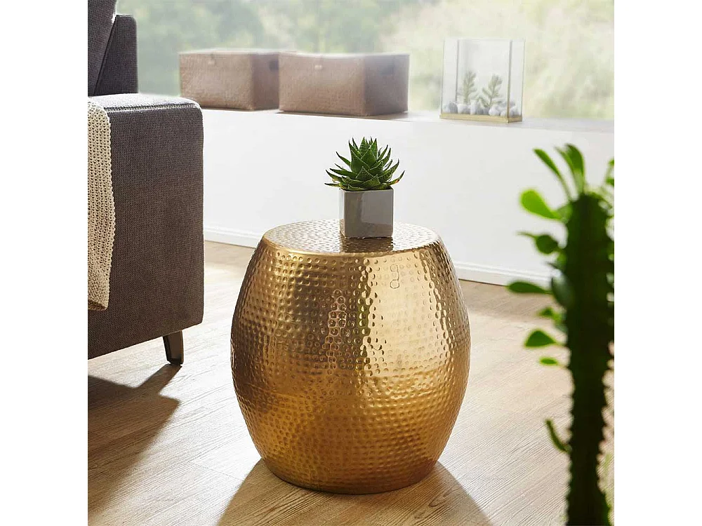 Aluminium Sofatisch in Goldfarben handgearbeitet