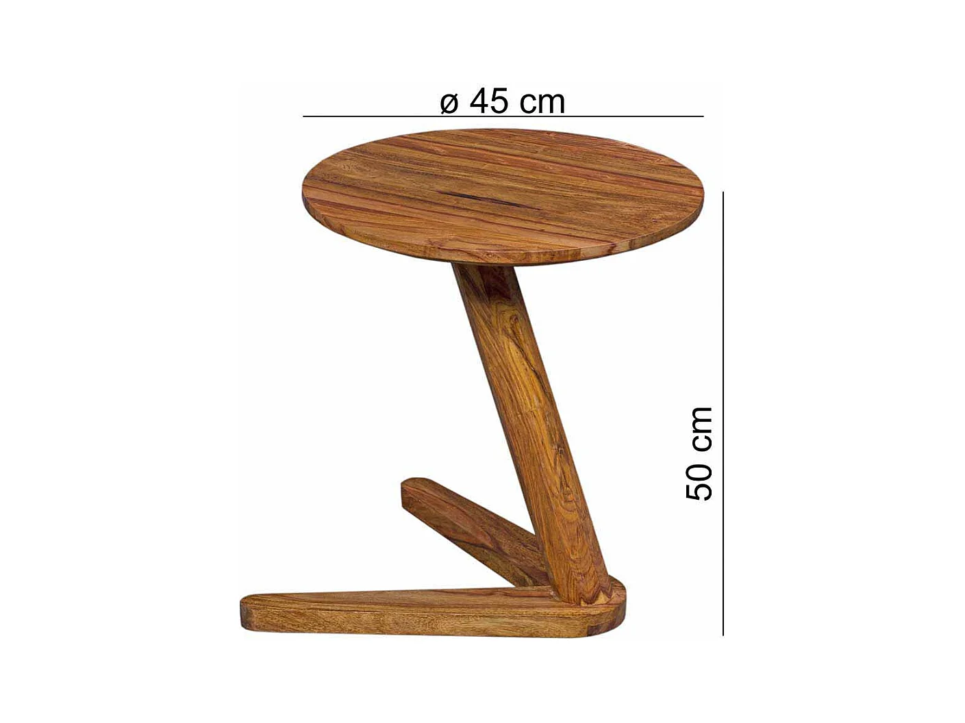 Ablagetisch aus Sheesham Massivholz Rund