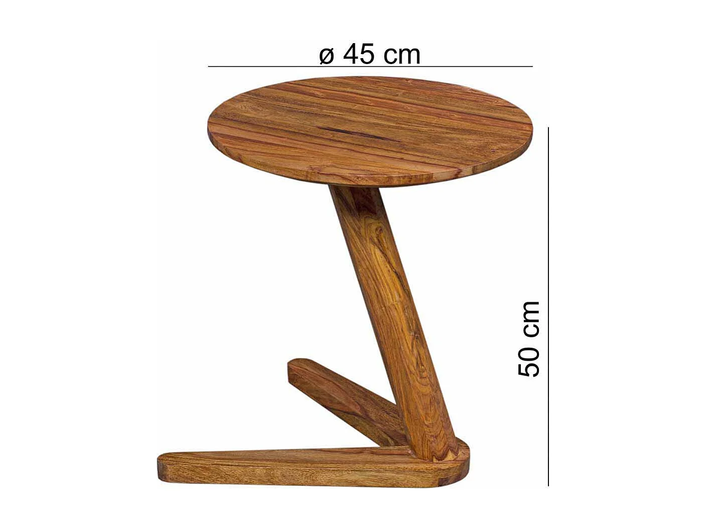 Ablagetisch aus Sheesham Massivholz Rund