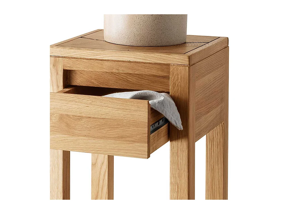 Blumenständer aus Massivholz in Wildeichefarben 90 cm hoch