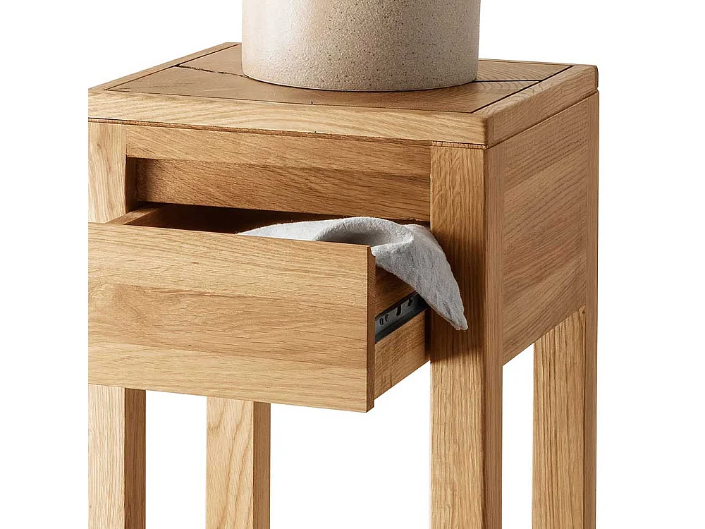 Blumenständer aus Massivholz in Wildeichefarben 90 cm hoch