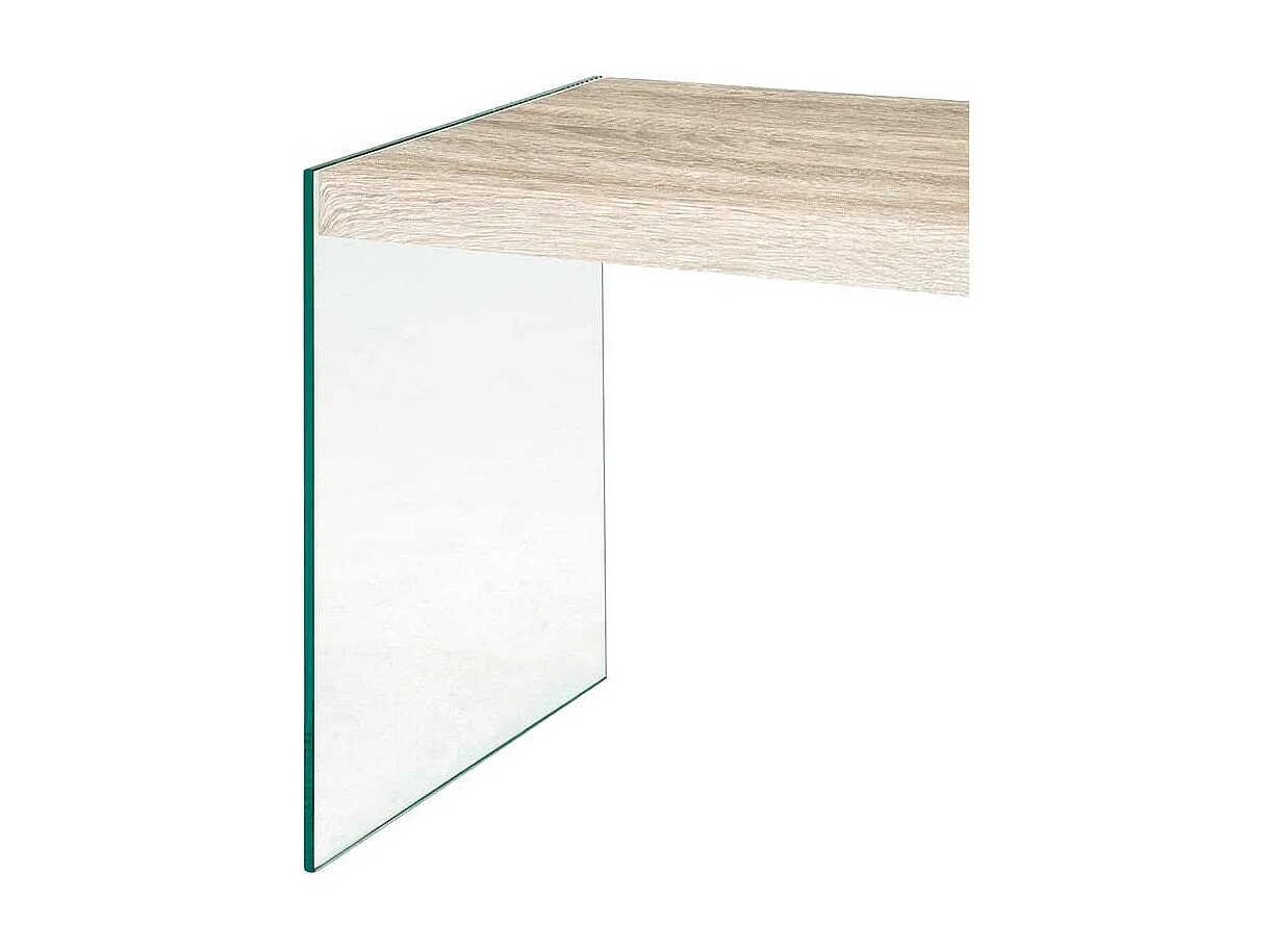 Ablagetisch in Eiche hell Optik Glas