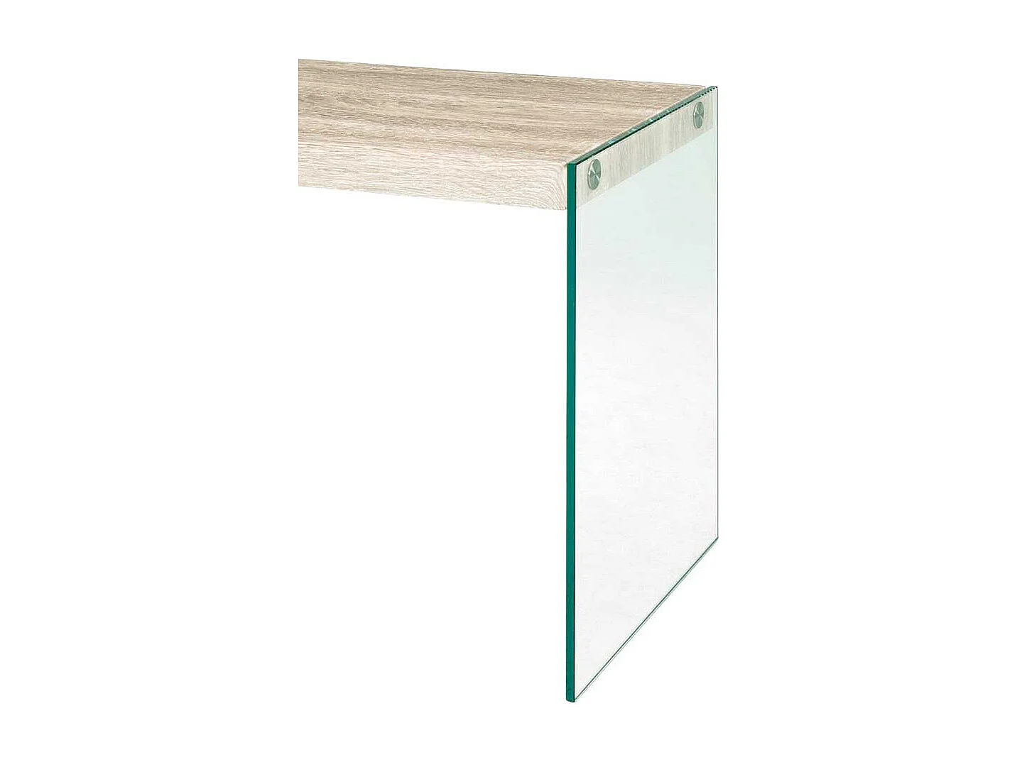 Ablagetisch in Eiche hell Optik Glas