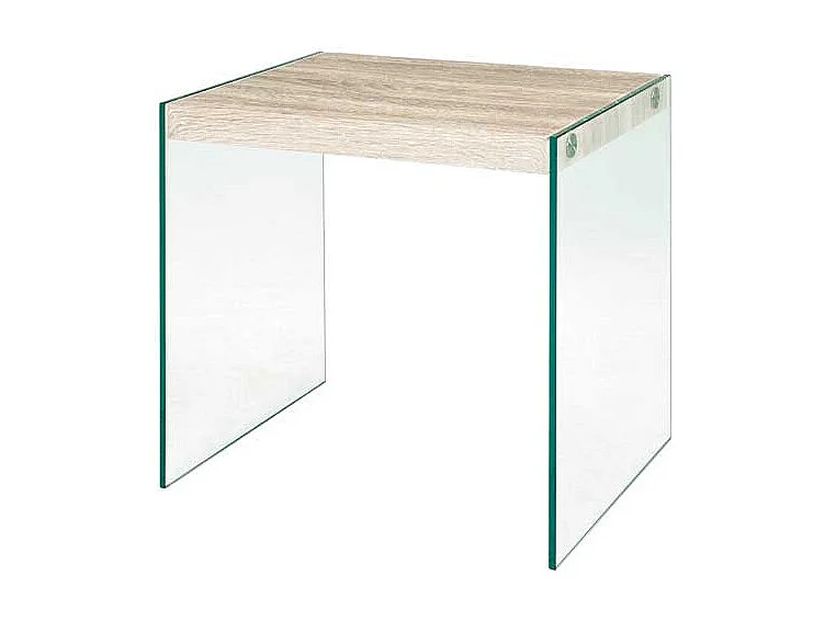 Ablagetisch in Eiche hell Optik Glas