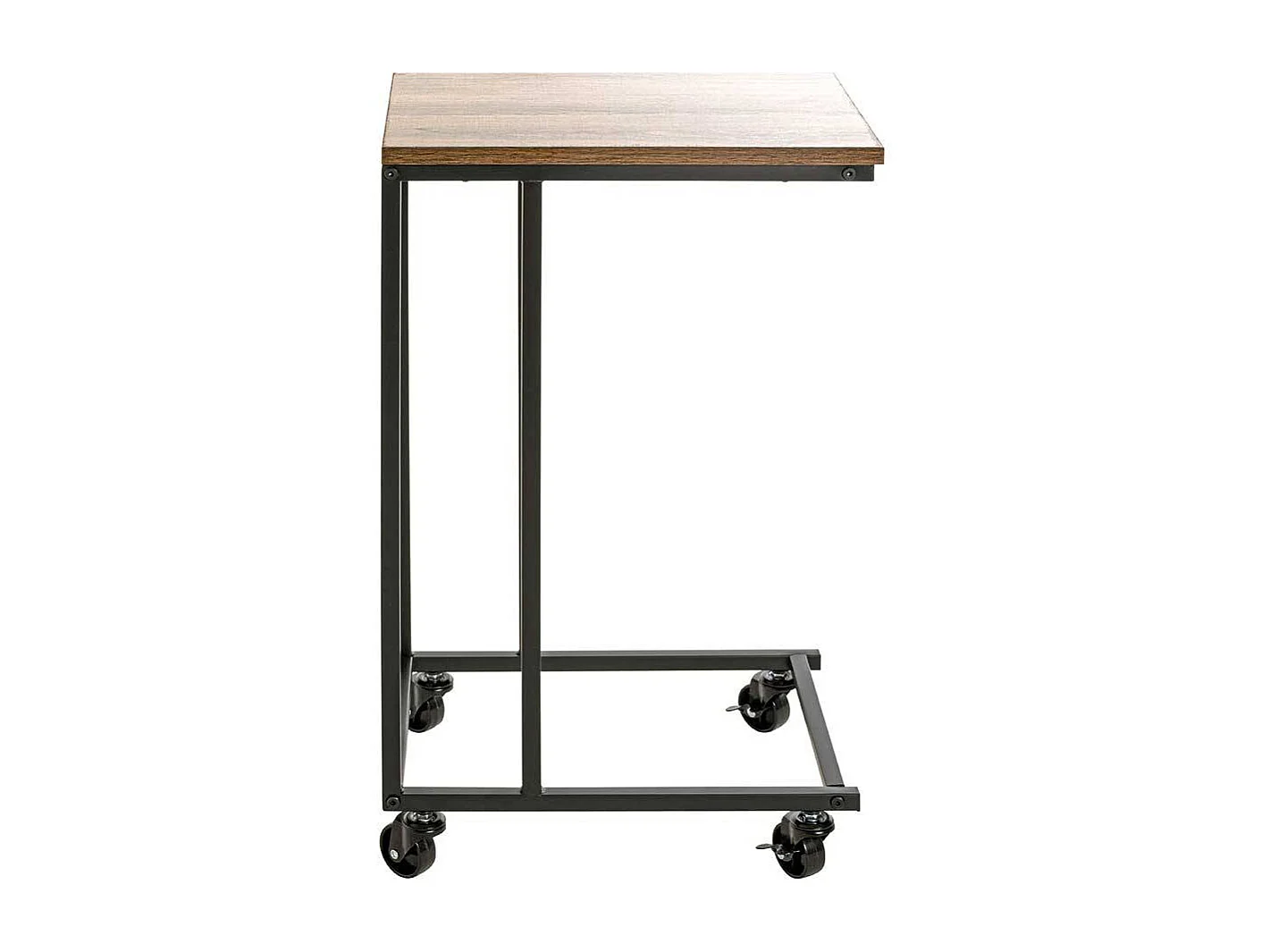 Anstelltisch mit Rollen in Eichefarben Schwarz