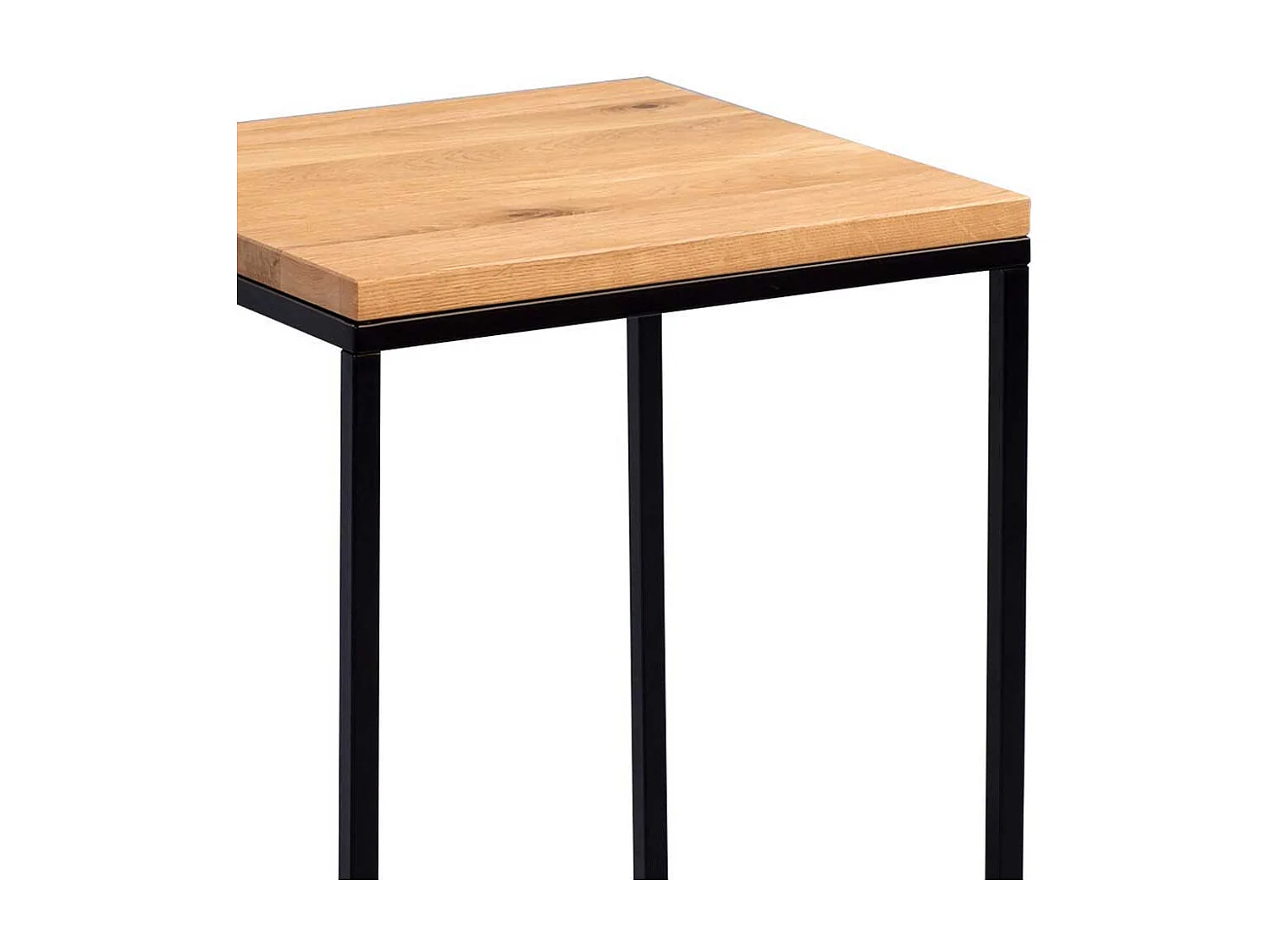 Ablagetisch aus Wildeiche Massivholz Metall Schwarz