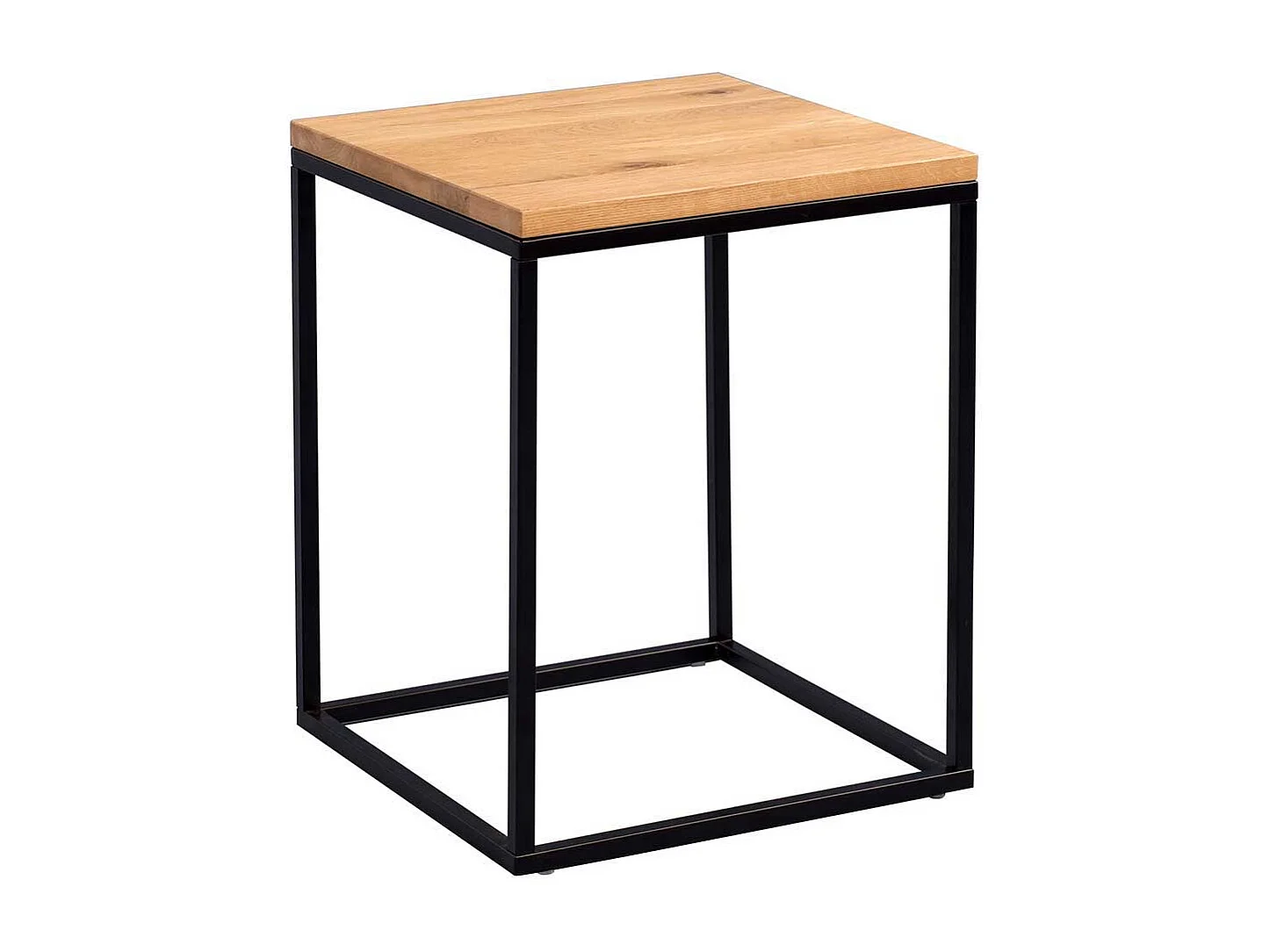 Ablagetisch aus Wildeiche Massivholz Metall Schwarz