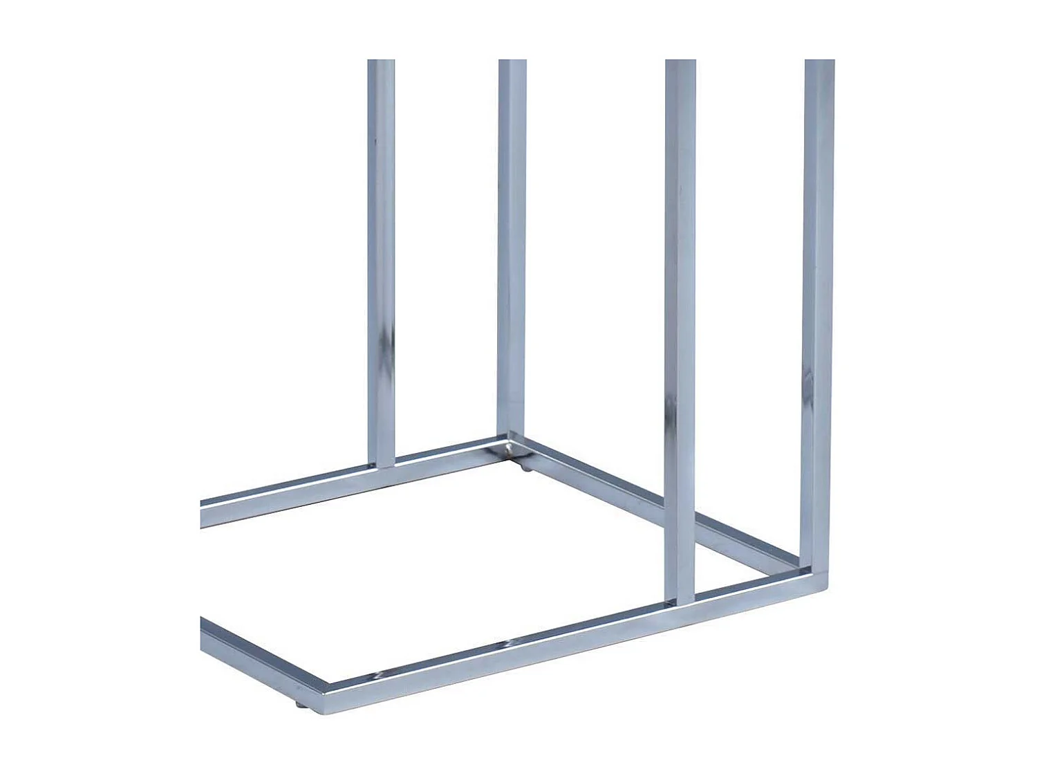 Ablagetisch in Weiß Hochglanz Metall verchromt