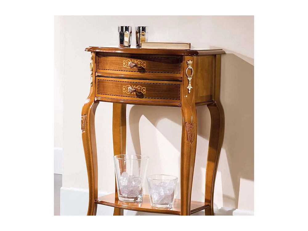 Barock Telefontisch mit Nussbaum furniert 50 cm