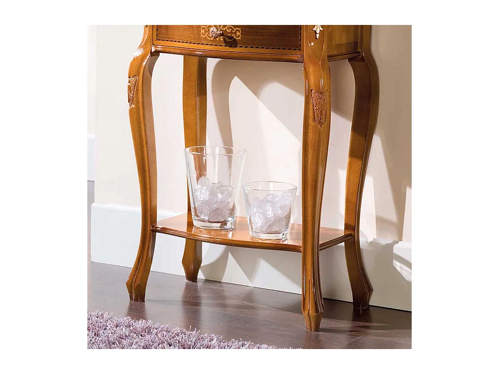 Barock Telefontisch mit Nussbaum furniert 50 cm