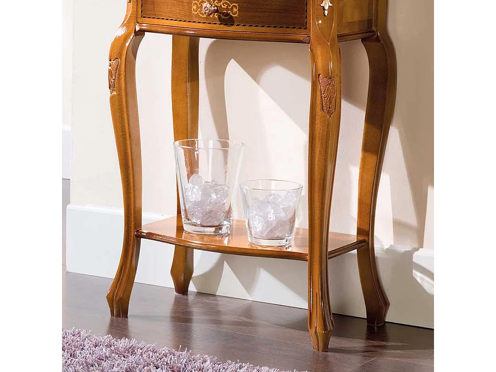 Barock Telefontisch mit Nussbaum furniert 50 cm