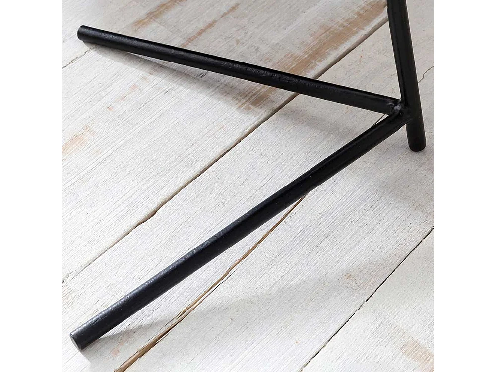 Couch Anstelltisch aus Sheesham Massivholz und Eisen rund