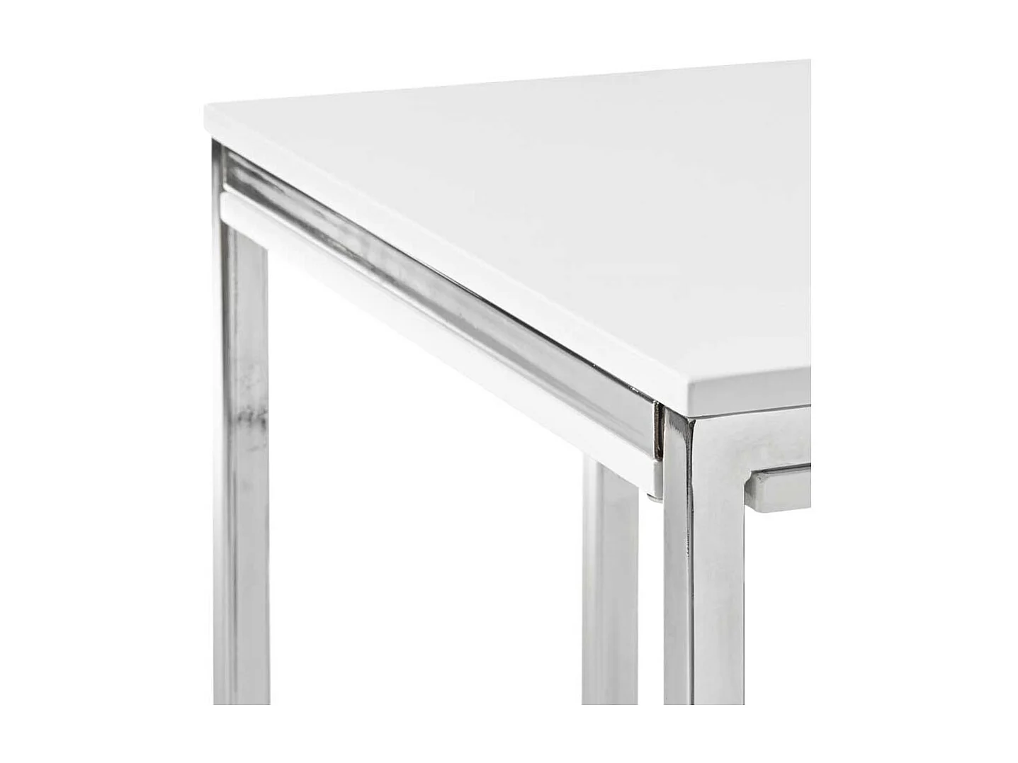 Anstelltisch in Weiß Hochglanz Chromfarben