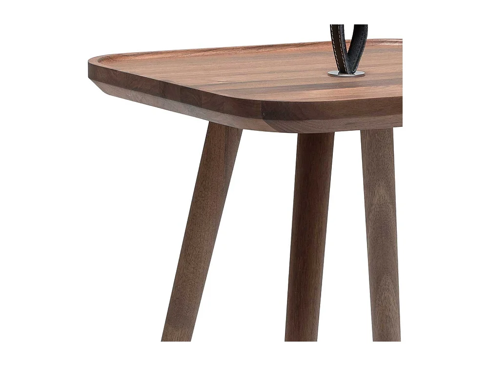 Beitisch aus Nussbaum Massivholz Echtledergriff