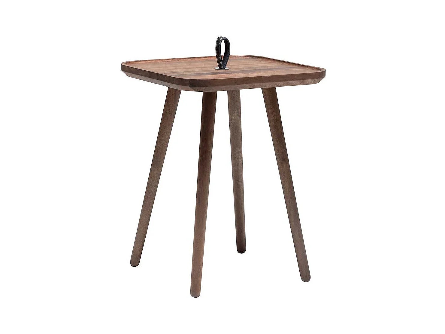 Beitisch aus Nussbaum Massivholz Echtledergriff