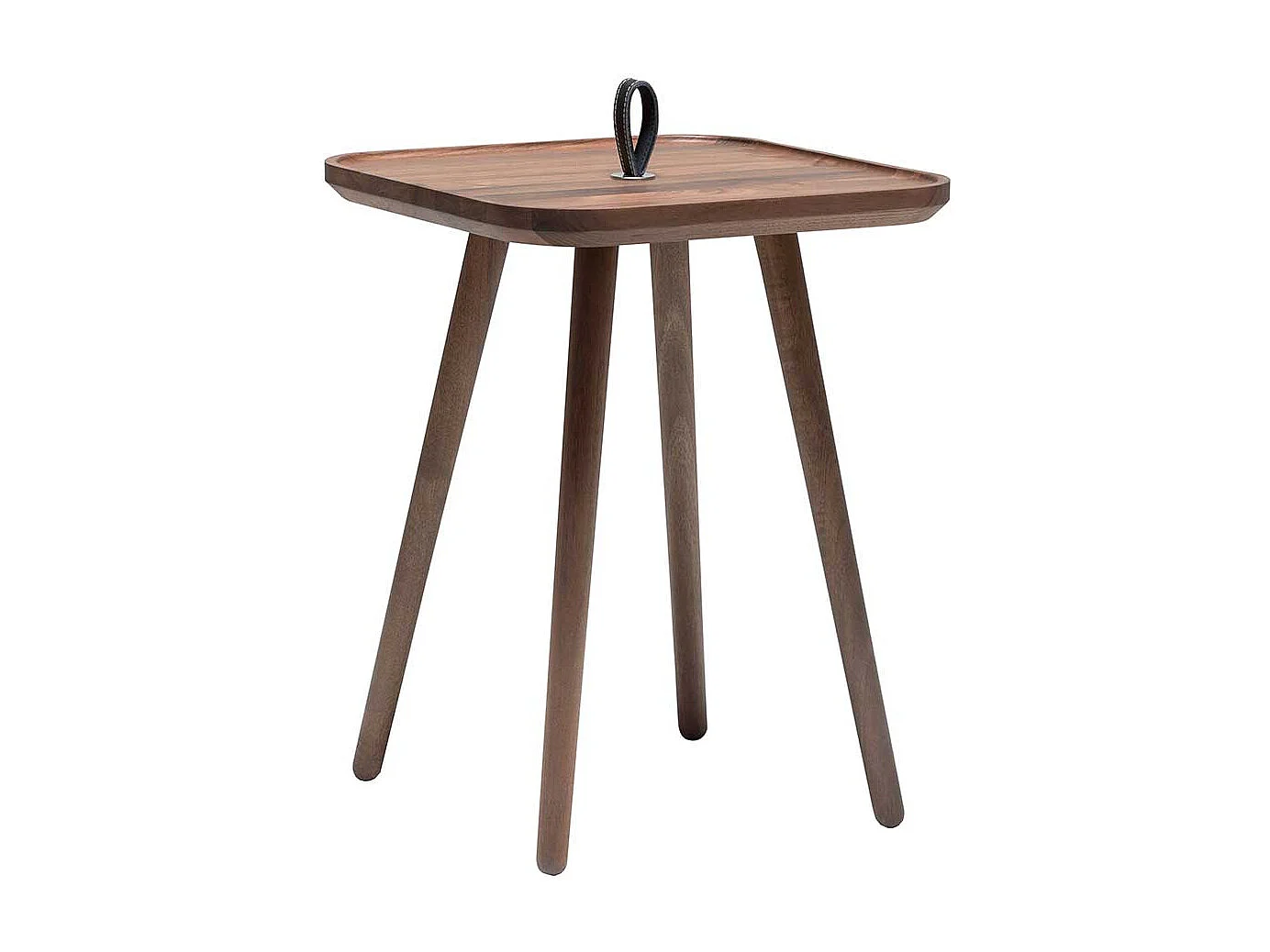 Beitisch aus Nussbaum Massivholz Echtledergriff