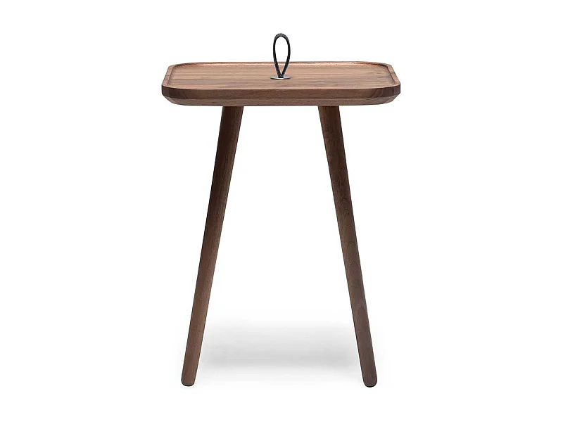 Beitisch aus Nussbaum Massivholz Echtledergriff