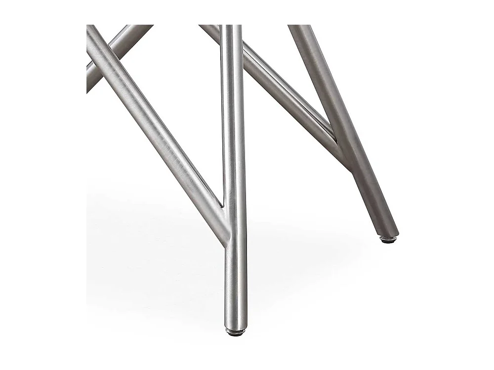 Beitisch mit weißer Marmorplatte Vierfußgestell aus Edelstahl