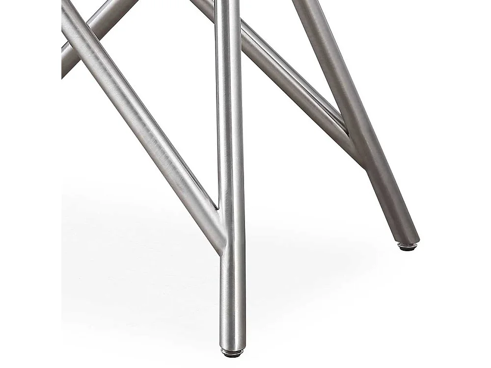 Beitisch mit weißer Marmorplatte Vierfußgestell aus Edelstahl