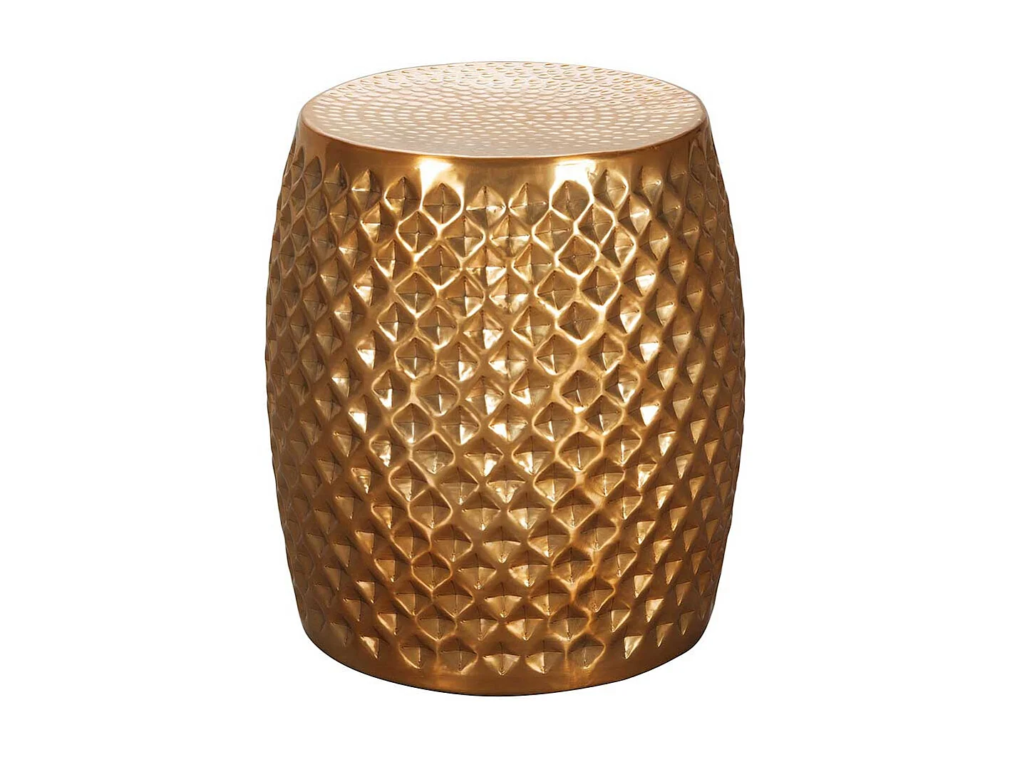 Aluminium Sofatisch in Goldfarben Hammerschlag Optik