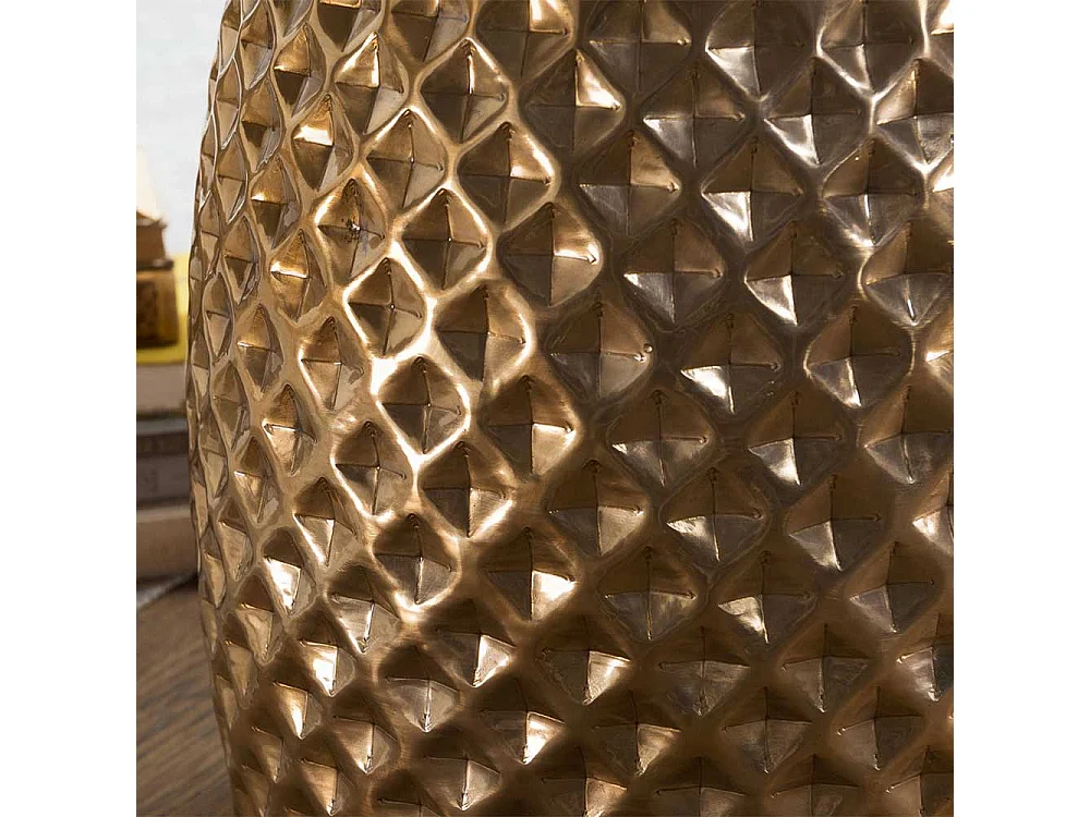 Aluminium Sofatisch in Goldfarben Hammerschlag Optik