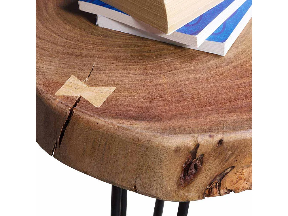 Ablagetisch mit Baumscheibenplatte Akazie Massivholz