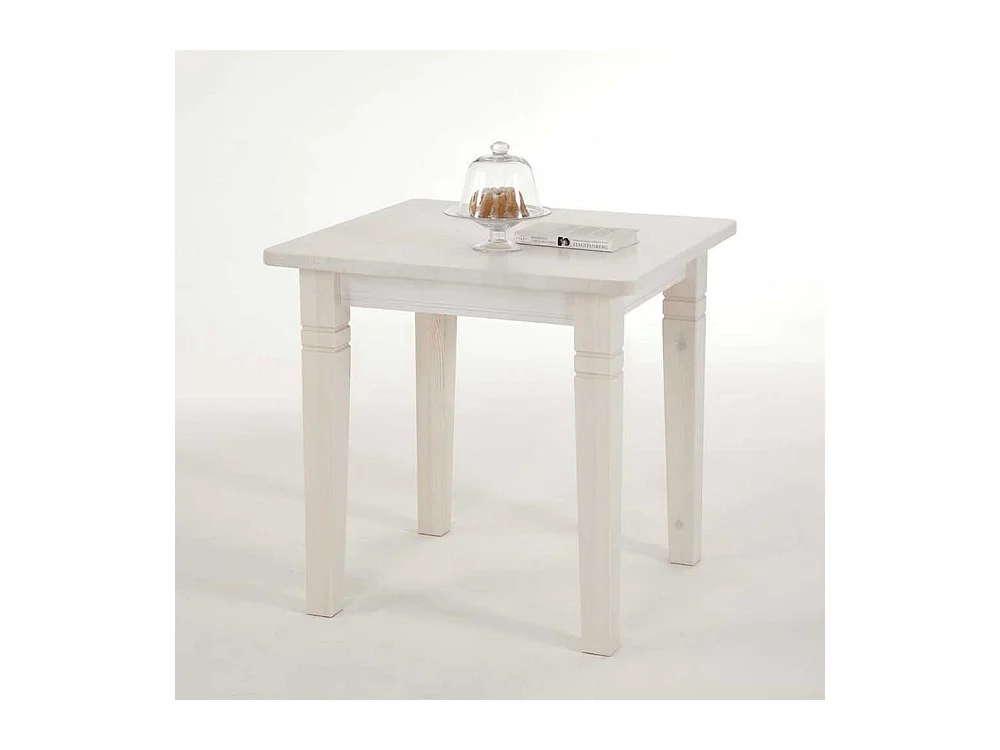 Ablagetisch aus Kiefer Massivholz Weiß