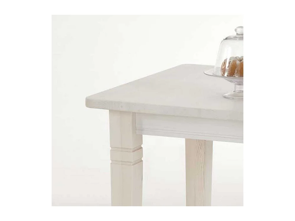 Ablagetisch aus Kiefer Massivholz Weiß