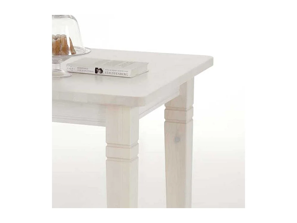 Ablagetisch aus Kiefer Massivholz Weiß