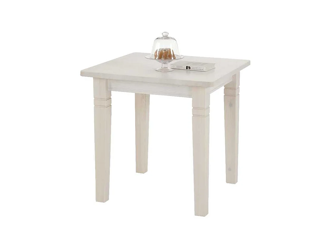 Ablagetisch aus Kiefer Massivholz Weiß