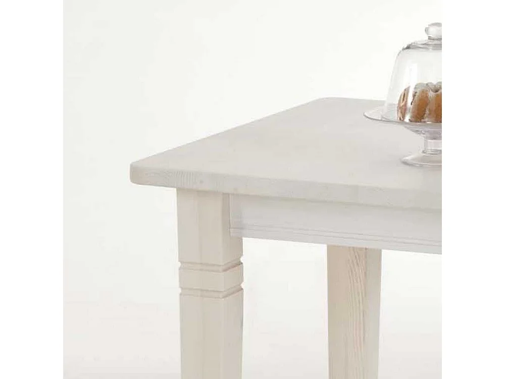 Ablagetisch aus Kiefer Massivholz Weiß