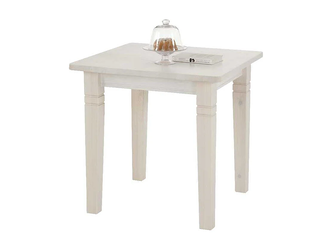 Ablagetisch aus Kiefer Massivholz Weiß