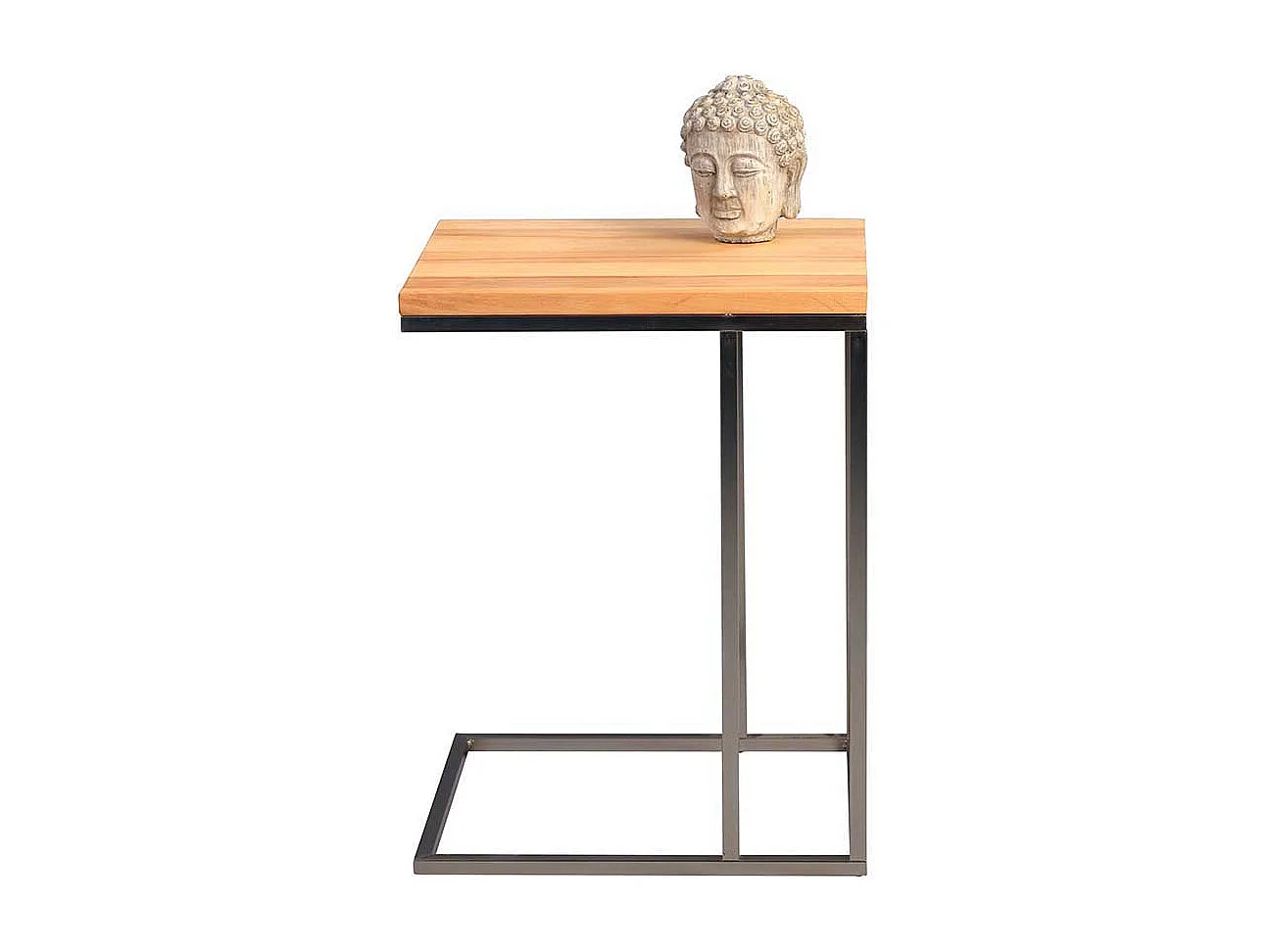 Ablagetisch aus Kernbuche Massivholz Schwarz Metall