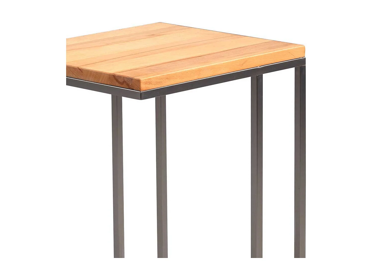 Ablagetisch aus Kernbuche Massivholz Schwarz Metall