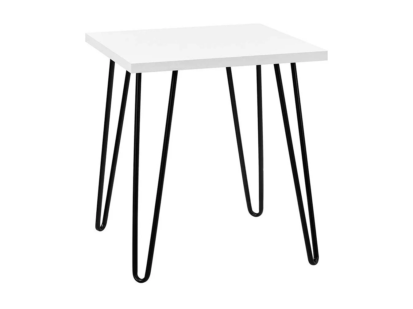 Beitisch in Weiß und Schwarz Vierfußgestell aus Metall