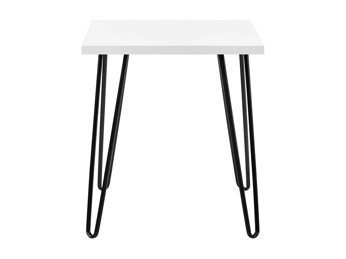 Beitisch in Weiß und Schwarz Vierfußgestell aus Metall