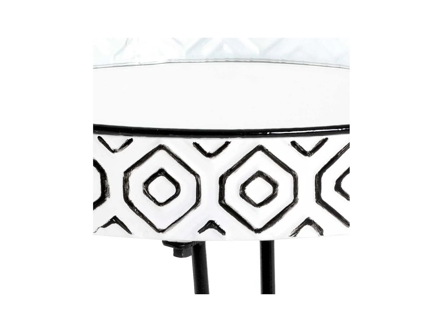 Design Zustelltisch in Weiß und Schwarz Spiegelglasplatte