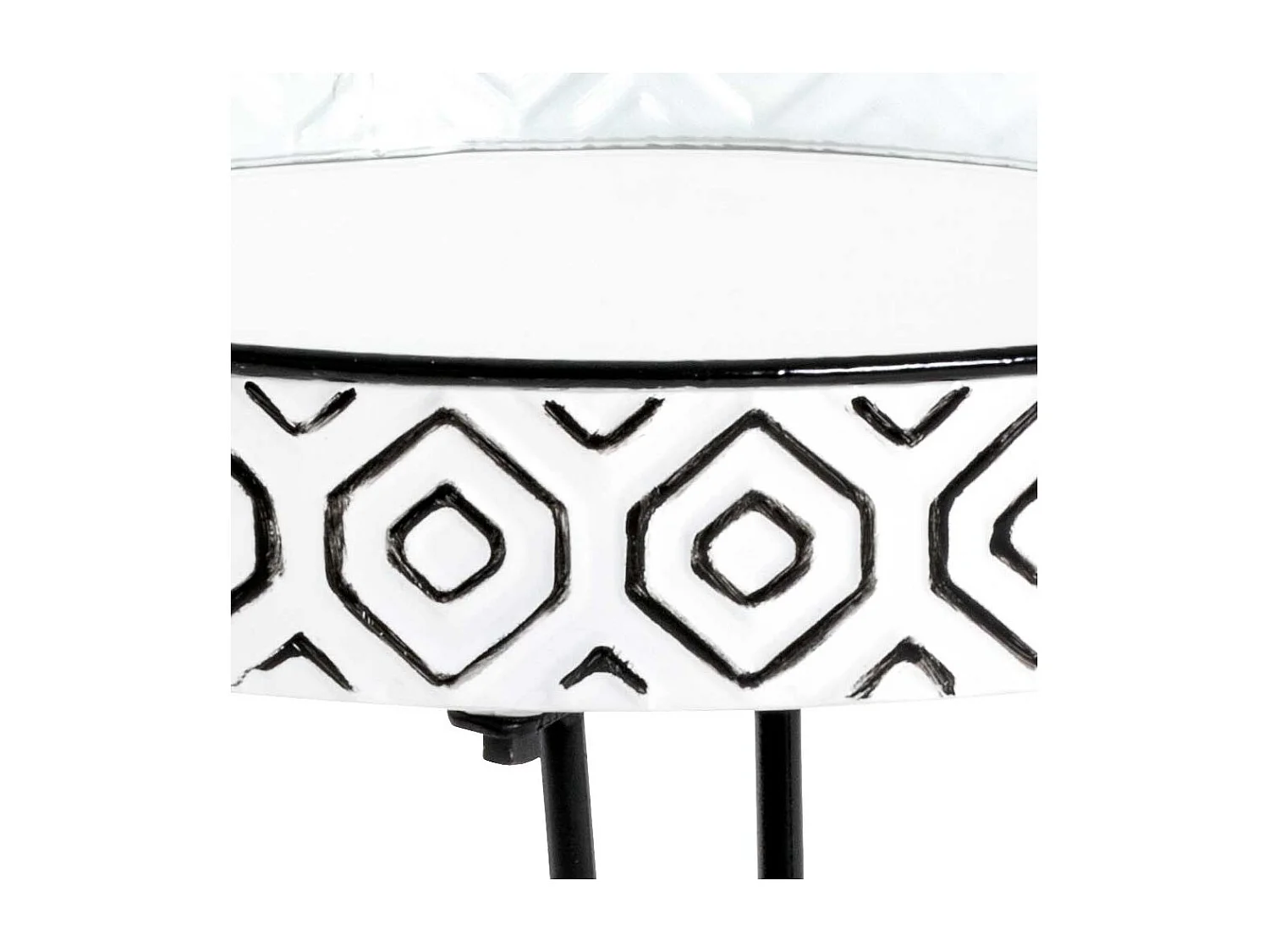 Design Zustelltisch in Weiß und Schwarz Spiegelglasplatte