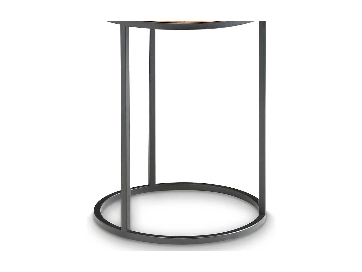 Anstelltisch aus Asteiche Massivholz Metall Bügelgestell in Schwarz