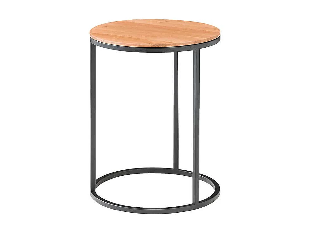 Anstelltisch aus Asteiche Massivholz Metall Bügelgestell in Schwarz