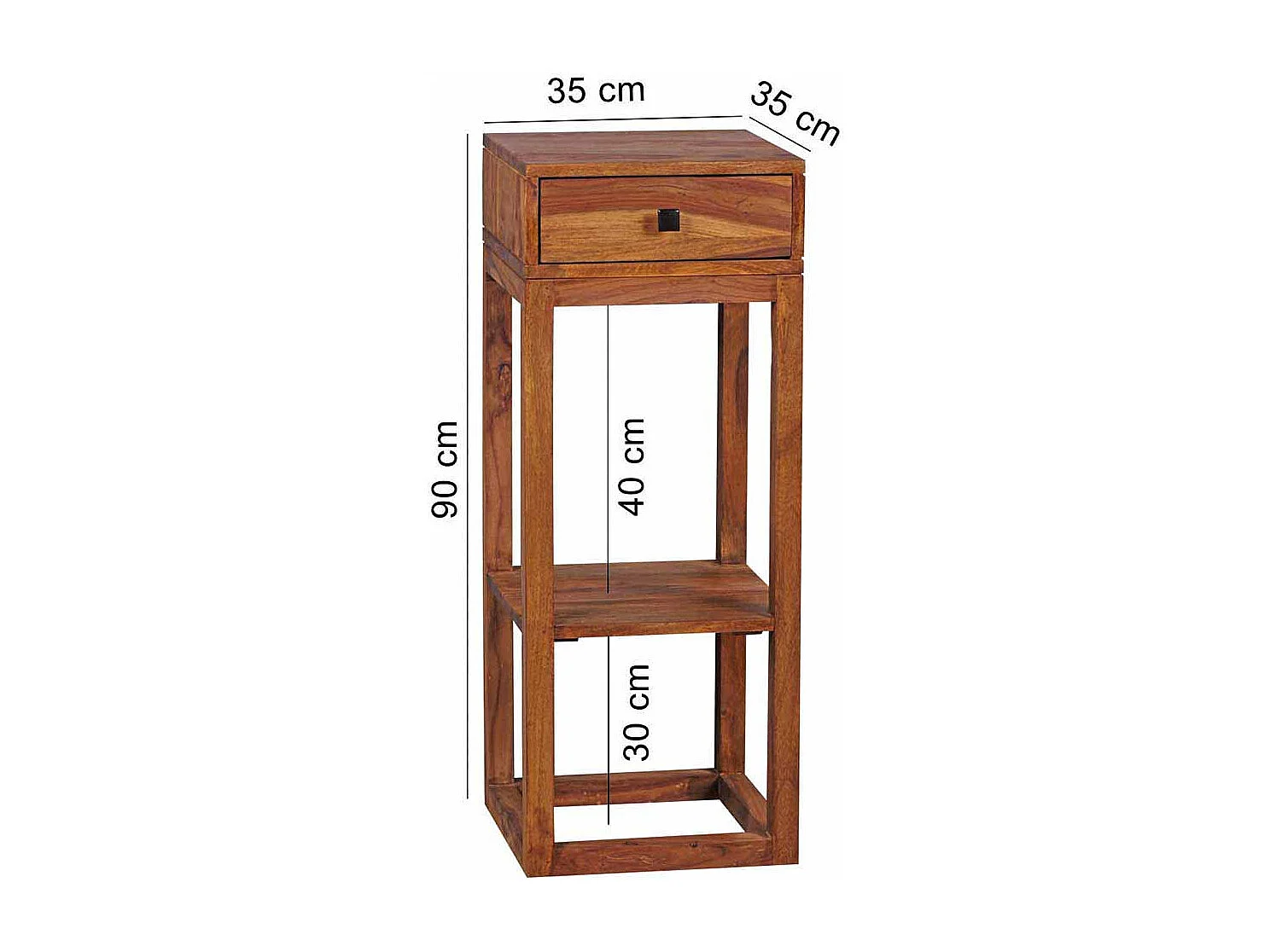 Blumenhocker aus Sheesham Massivholz 35 cm breit