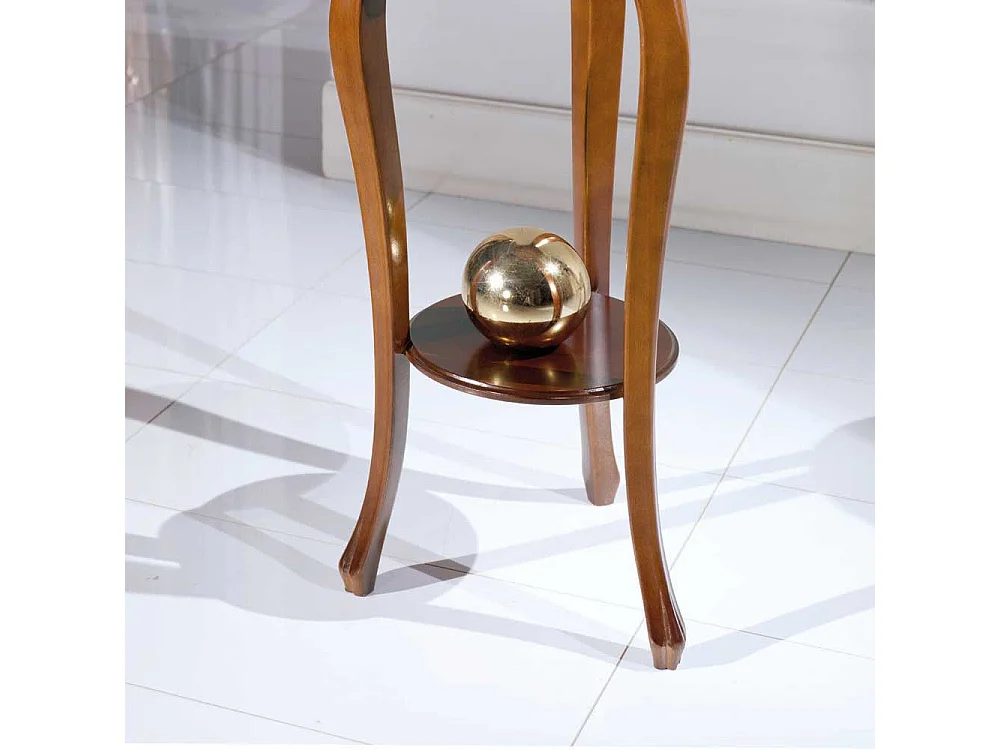 Blumenhocker mit Nussbaum furniert Rund